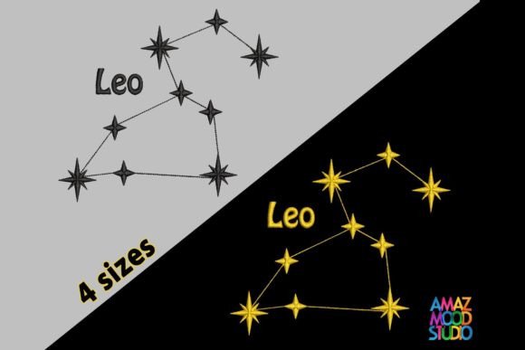 Leo Constellation: Elegant Embroidery for Gifts