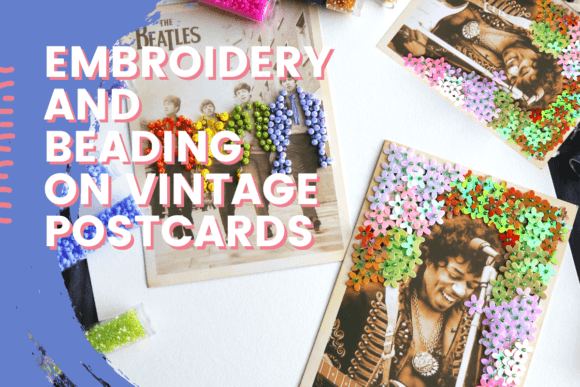 Review: Embroidery and Beading on Vintage Postcards