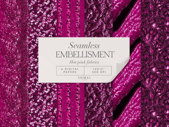 Review: Hot Pink Embroidery Sequin Fabric Paper